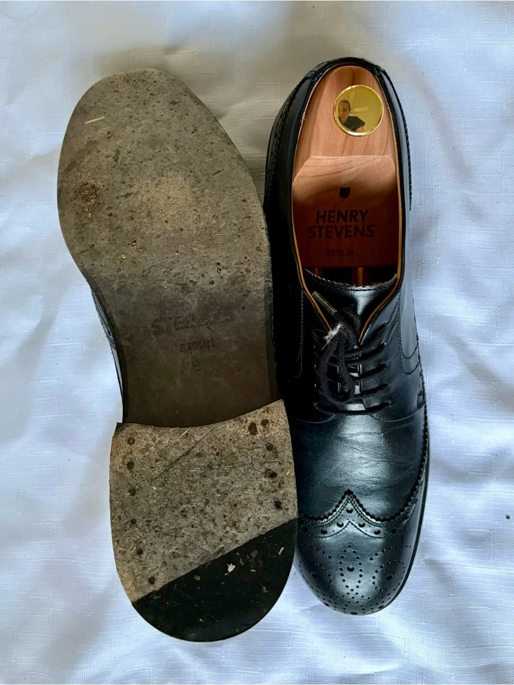 Henry Stevens/Shoepassion Black Wingtip Derby - Size Men’s US9 - Goodyear Welted